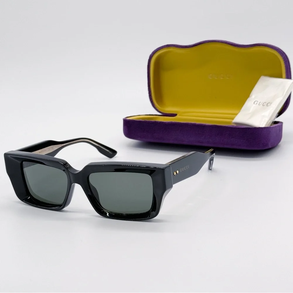 NEW GG1529S 001 GUCCI BLACK SQUARE UNISEX SUNGLASSES GG 1529S 001 GUCCI EYEWEAR - Picture 3 of 9